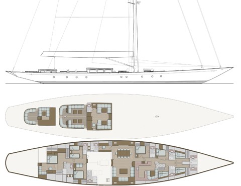 Superyacht Tempus 150 - General arrangement