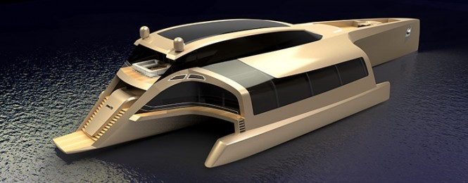 Trimaran 210 superyacht concept - upview