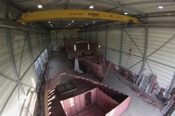 37m superyacht Wolfhound under construction at Graafship
