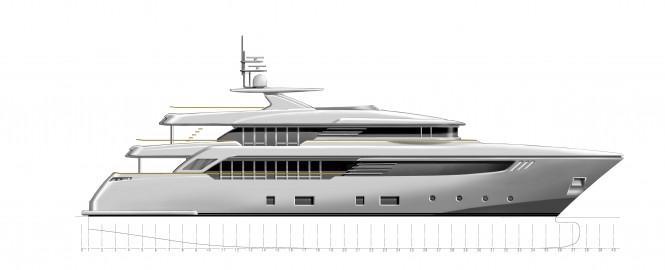 40m motor yacht Conero project by CRN