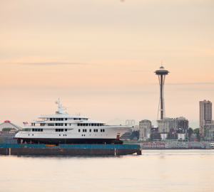 Delta mega yacht INVICTUS with custom carbon fiber boarding systems by GMT Composites