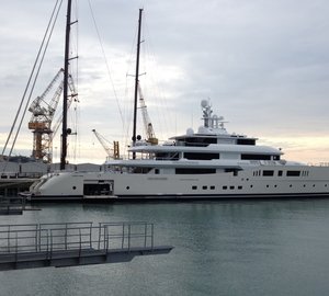 New images of Perini Navi Yacht GRACE E tied up in Italy's La Spezia released by Nautical Structures