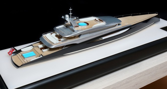 80m mega yacht DART concept - aft view
