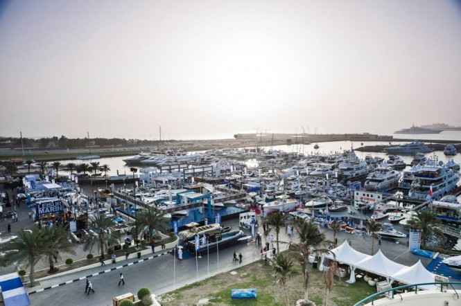 Aerial view of Dubai Boat Show 2013