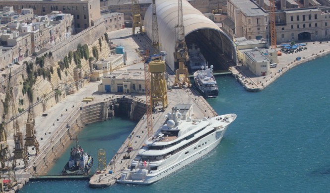 Aerial view of Palumbo Malta Superyachts Facilities