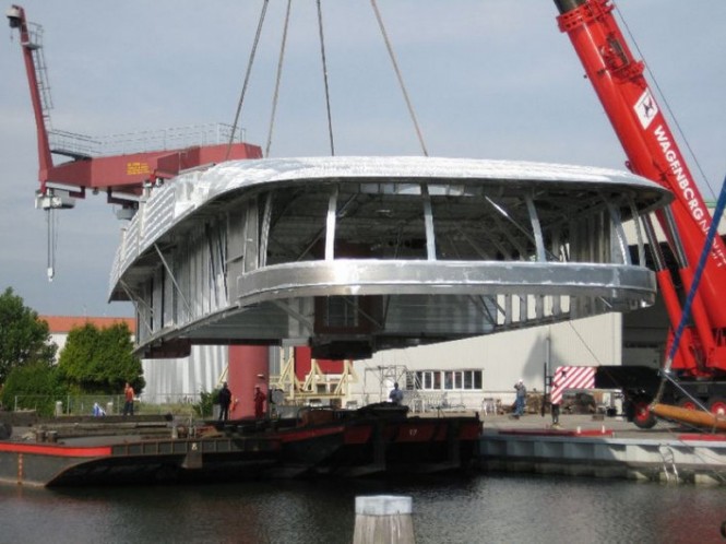 Aluminium superstructure for Feadship mega yacht Hull 686 completed by Bloemsma Aluminiumbouw
