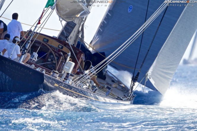 Dykstra-refitted superyacht Velsheda at the 2013 Maxi Yacht Rolex Cup - Photo by Jesus Renedo