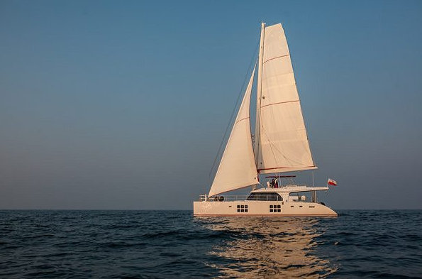Luxury yacht GRACE under sail