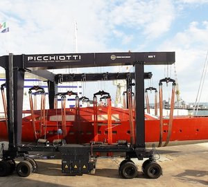 Perini Navi C2227 sailing yacht SYBARIS arrives in La Spezia, Italy