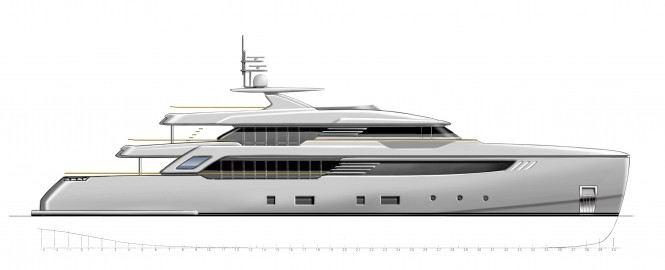Luxury yacht SuperConero project - vertical bow