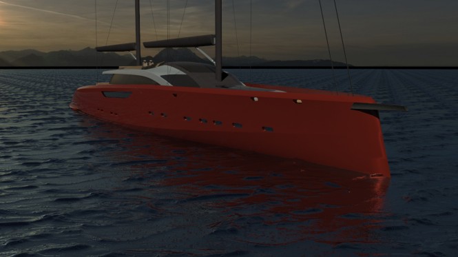Motor sailer yacht Serendipity concept