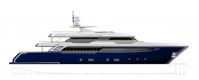 New 44m superyacht SuperConero project by CRN - classic bow