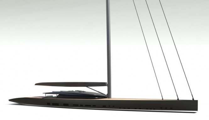 Rendering of Dubois-designed 101m sailing yacht Design 380
