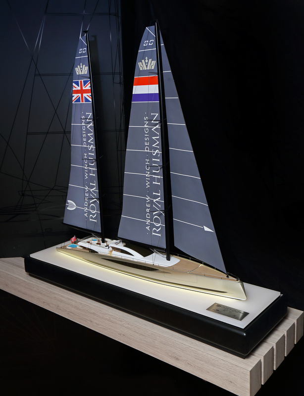 Scale model of 80m sailing yacht DART concept Scale model of 80m sailing yacht DART concept