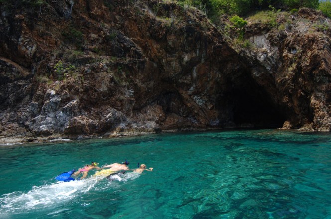 Snorkelling the caves on Normand Island - Photographs © BVI Tourist Board