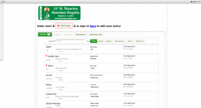 St. Maarten Heineken Regatta 2014 Entries St. Maarten Heineken Regatta 2014 Entries