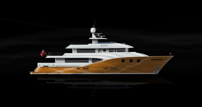 125' Boksa Custom Yacht Design - Styling Burnt Orange