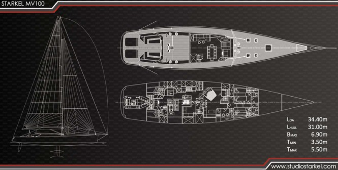 MV100 Yacht Concept - General arrangement