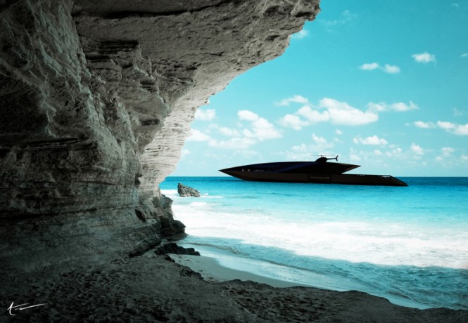Mega yacht Black Swan concept