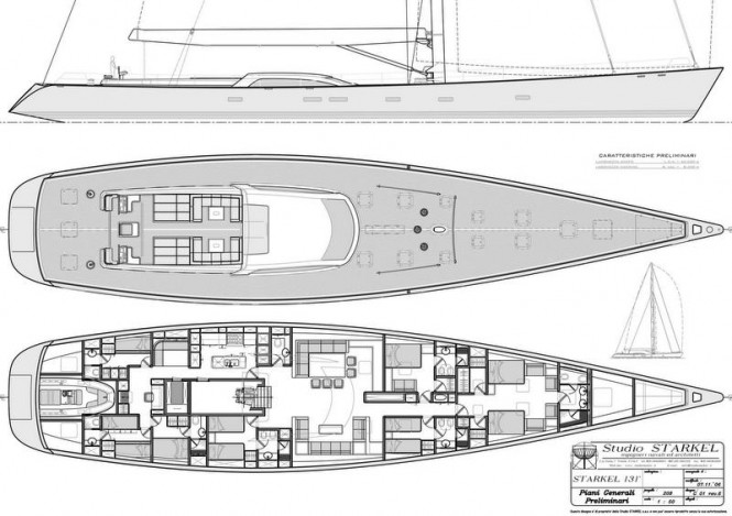 Starkel 131 Yacht Concept - General arragement