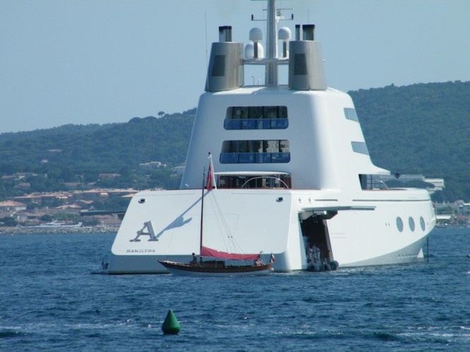 119m luxury mega yacht A by Blohm and Voss - Photo David Z Hart