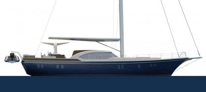 21m Fifth Ocean luxury yacht concept - side view