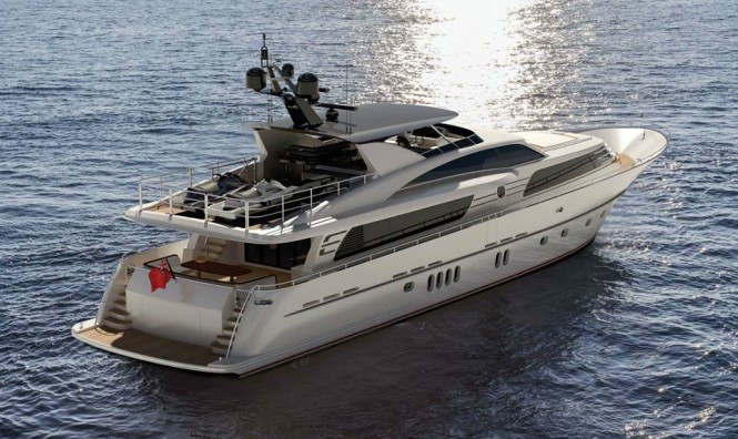 30m Continental III Yacht - aft view