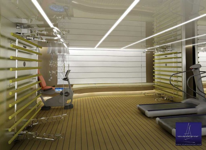 44m Diesel Electric Yacht Concept - Gym 44m Diesel Electric Yacht Concept - Gym