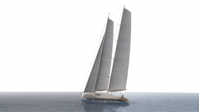 44m Persak & Wurmfeld superyacht concept under sail