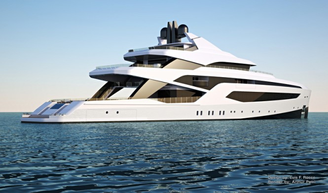 74m superyacht LOFT concept - aft view