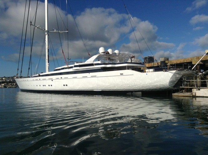 Luxury sailing yacht M5 afloat