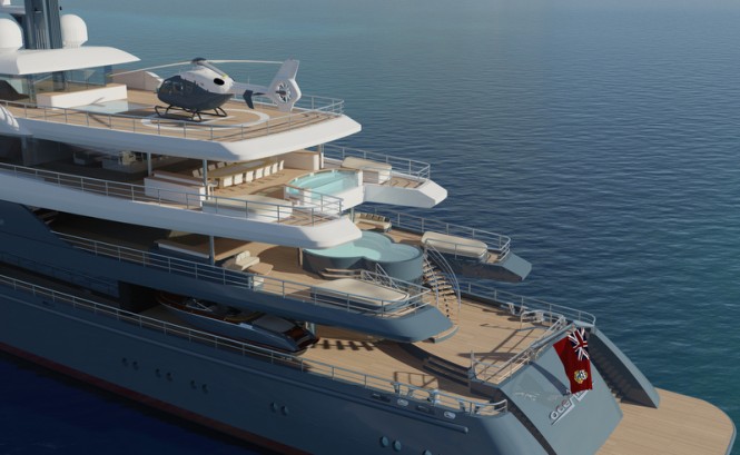 Luxury yacht COMMODORE concept - Decks