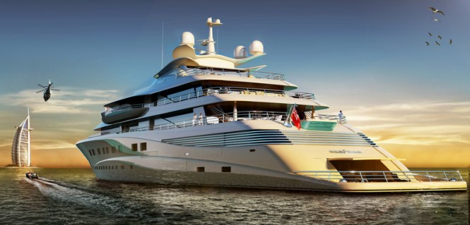 Luxury yacht DANA concept - aft view