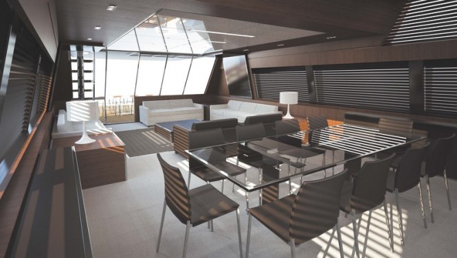 Luxury yacht Mythos - Main deck saloon