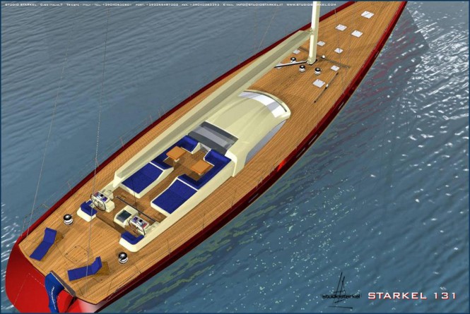 Luxury yacht Starkel 131 concept - upview