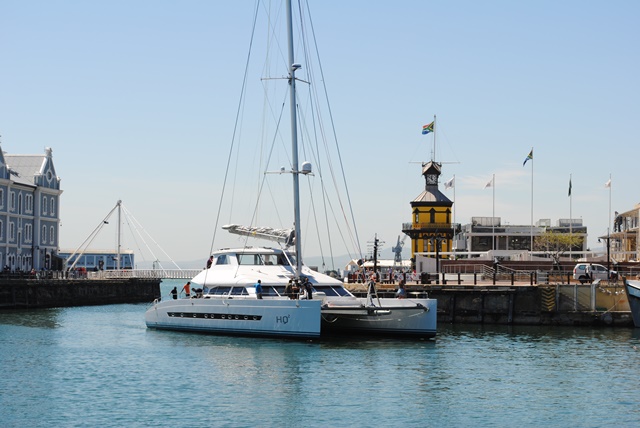 Open Ocean 750 sailing yacht HQ2 on the water