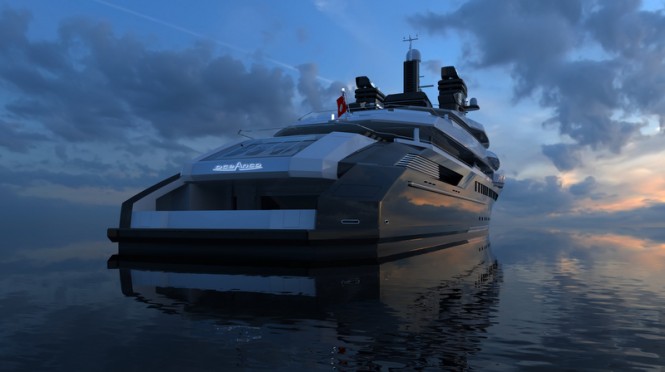 RIALTO superyacht design - aft view RIALTO superyacht design - aft view