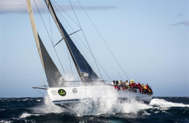 Sailing yacht Loki encounters big sea approaching Tasman Island - Photo by Rolex Daniel Forster