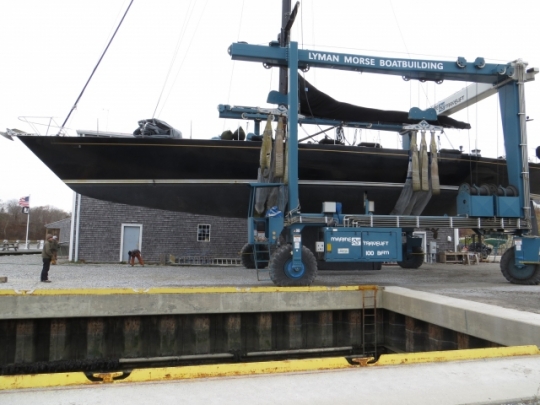 Superyacht Bristolian under refit