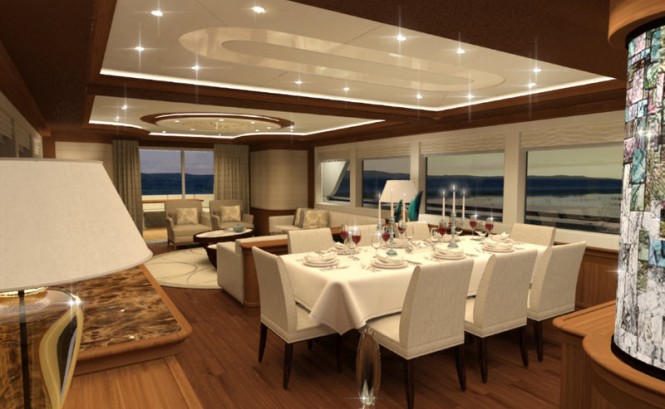 Superyacht Mulder 94 Voyager - Dining Superyacht Mulder 94 Voyager - Dining