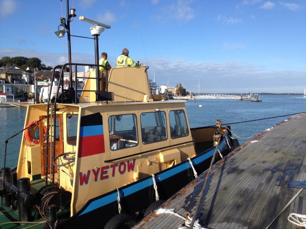 Towing of K1 Britannia Yacht to Hythe, UK