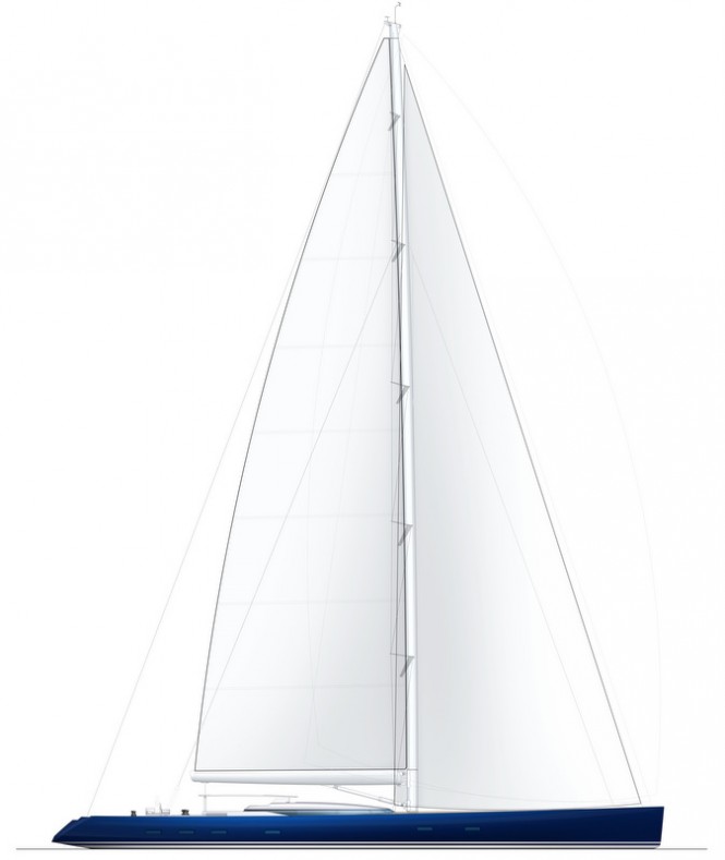 Luxury yacht PS46 concept - Sail Plan