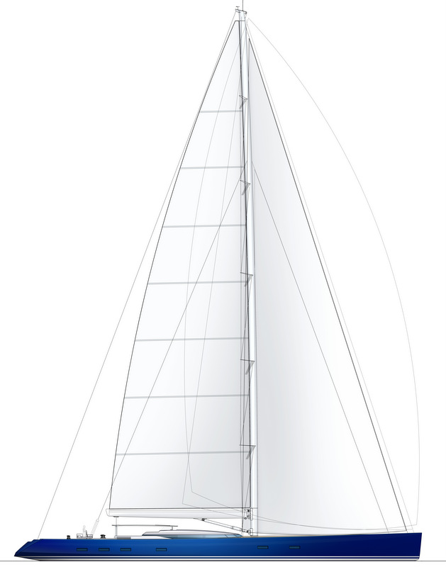 Luxury yacht PS46 concept - Sail Plan High Performance Upgrade