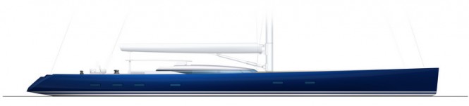 PS46 Yacht Concept by Alloy Yachts and Philippe Briand - Profile - blue hull