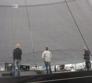 Photos from sea trials of MOONBIRD Yacht fitted with the biggest Doyle Stratis ICE sails to date