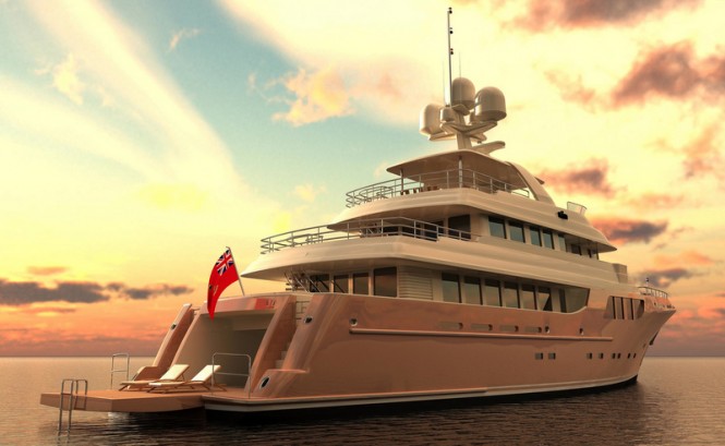 38m MCC superyacht - aft view