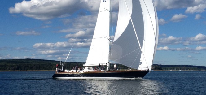 70ft luxury yacht Sonny by Brooklin Boat Yard under sail