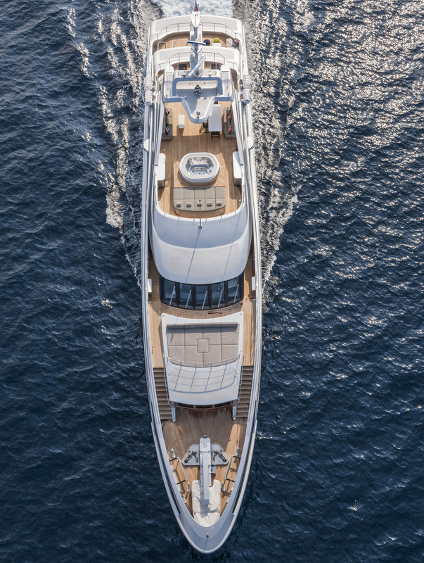 Benetti luxury yacht PANTHERA from above