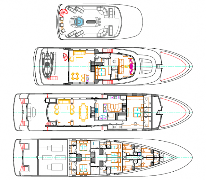 Boksa 38M Custom Yacht Designs - GA - Color