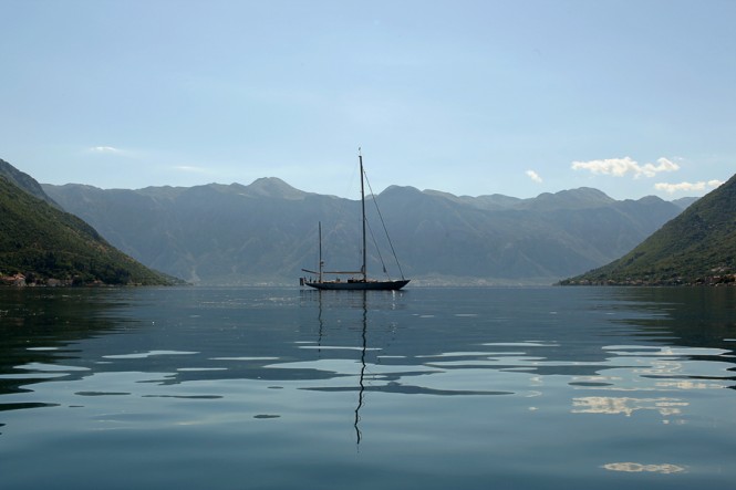 Brooklin Boat Yard-built superyacht BEQUIA in the popular Mediterranean yacht charter location - Montenegro